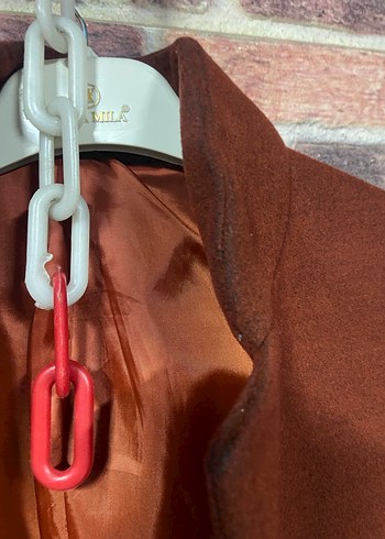 Düğmeli Kiremit Süet Midi erkek Kaban - Görsel 5