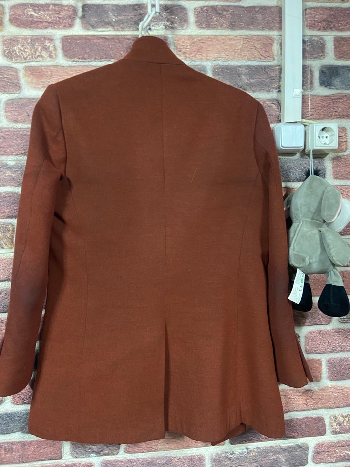 Düğmeli Kiremit Süet Midi erkek Kaban - Görsel 4