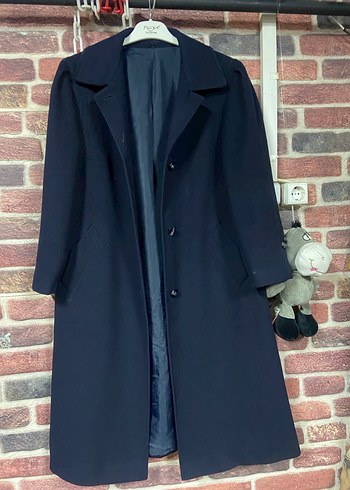 Kadın Lacivert Uzun Yün Kaban - Görsel 2