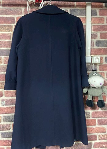 Kadın Lacivert Uzun Yün Kaban - Görsel 4