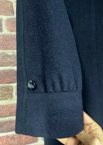 Kadın Lacivert Uzun Yün Kaban - Görsel 3