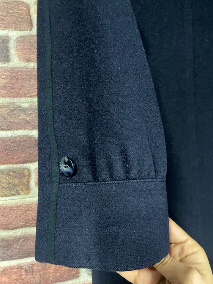 Kadın Lacivert Uzun Yün Kaban - Görsel 3