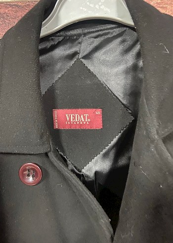 Düğmeli Siyah Kaban kadın - Görsel 3