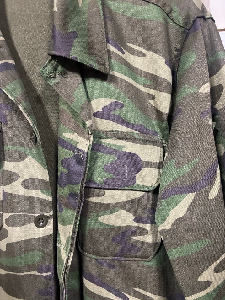 Unisex  Haki Kamuflaj Düğmeli Ceket - Görsel 2