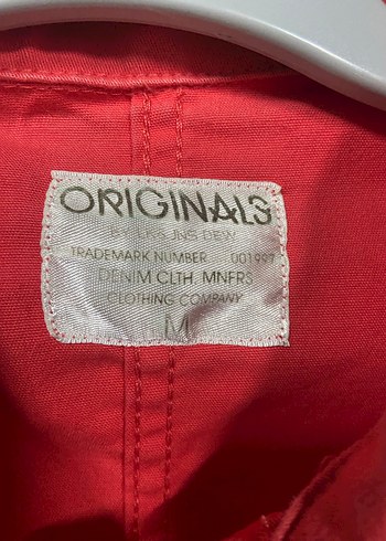 Düğmeli Kırmızı Kadın Denim Ceket - Görsel 2