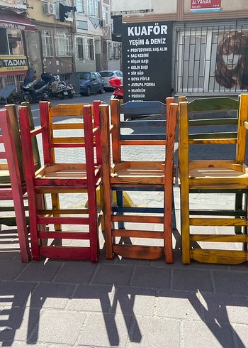 Renkli ahşap Sandalye - Görsel 2