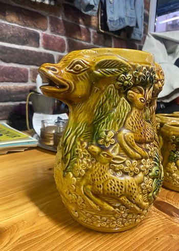 Renkli Camel Desenli Seramik Sürahi ve Bardak Seti - Görsel 7