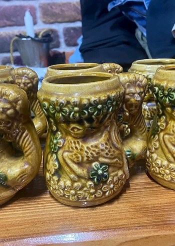 Renkli Camel Desenli Seramik Sürahi ve Bardak Seti - Görsel 9