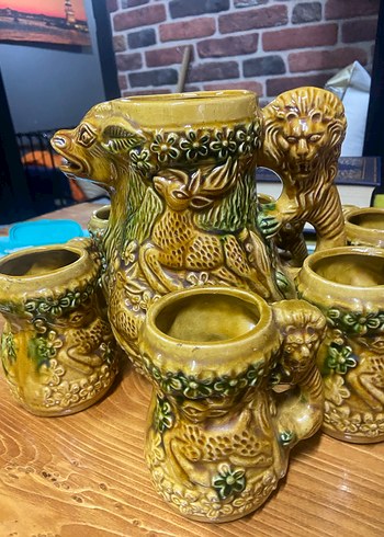 Renkli Camel Desenli Seramik Sürahi ve Bardak Seti - Görsel 2