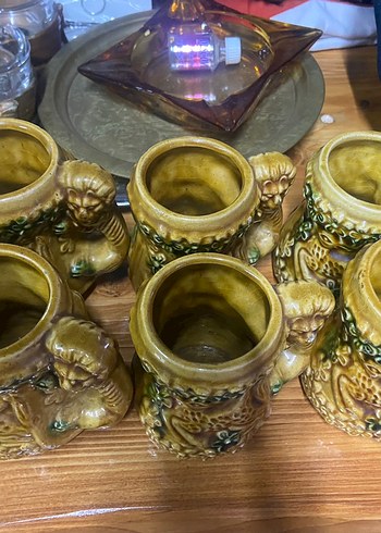 Renkli Camel Desenli Seramik Sürahi ve Bardak Seti - Görsel 8