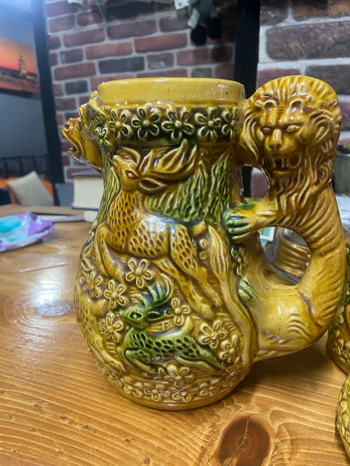 Renkli Camel Desenli Seramik Sürahi ve Bardak Seti - Görsel 5