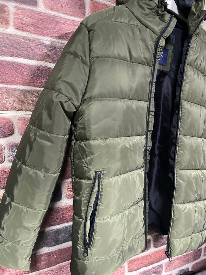 Erkek  Yeşil Fermuarlı Mont - Görsel 3