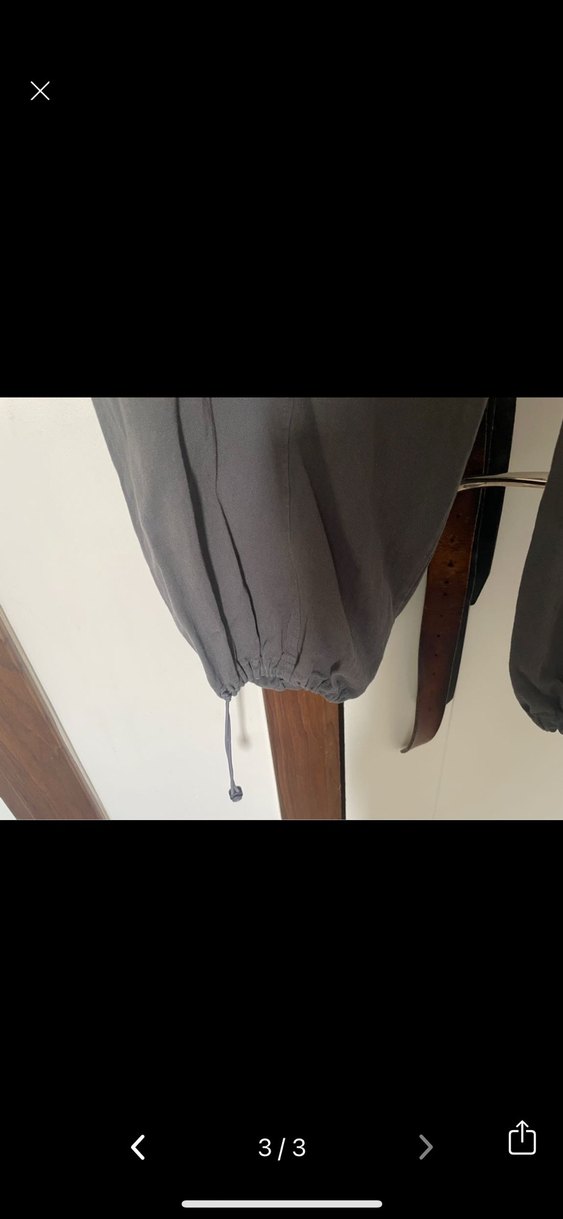 Gri Keten Salaş Bohem Kadın Pantolon - Görsel 3