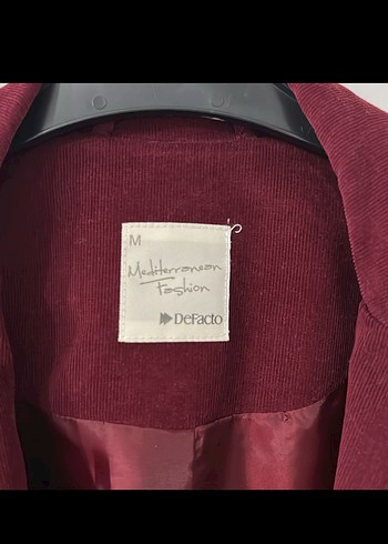 Bordo Süet Düğmeli Kadın Blazer Ceket - Görsel 2