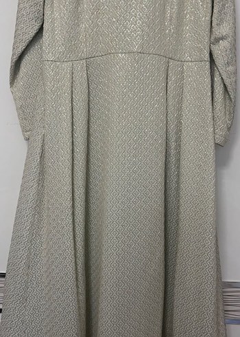 Uzun Kollu, Yüksek Yakalı Mavi Uzun Elbise - Görsel 7