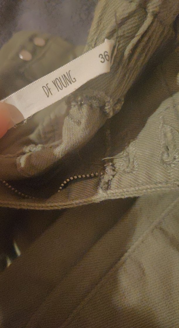 Bej Düğmeli Hamile Keten Pantolon - Görsel 3