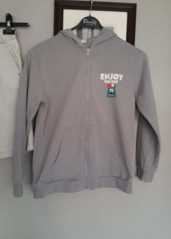 SORT VE KAPSONLU SWEATSHIRT (9-10) - Görsel 2