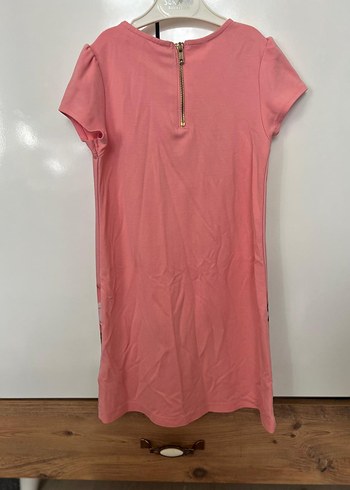 Gri Kedi Desenli Pembe Elbise kız Çocuk - Görsel 4