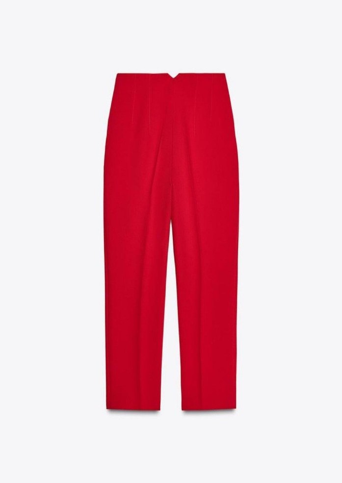 ZARA Kırmızı Yüksek Bel Pantolon - Görsel 4
