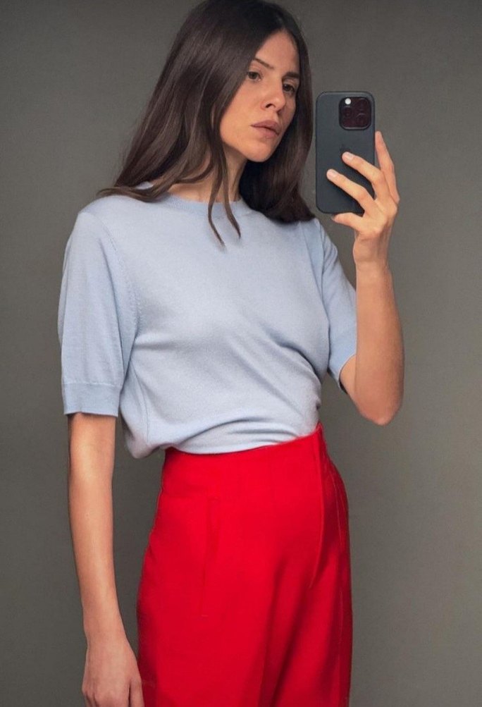 ZARA Kırmızı Yüksek Bel Pantolon - Görsel 2