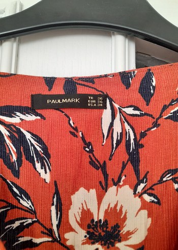 Kırmızı V Yakalı Bohem Elbise tulum - Görsel 5