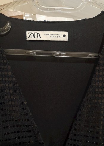 Zara Işıltılı Siyah Drapeli Elbise - Görsel 5