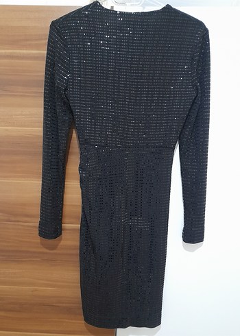 Zara Işıltılı Siyah Drapeli Elbise - Görsel 2