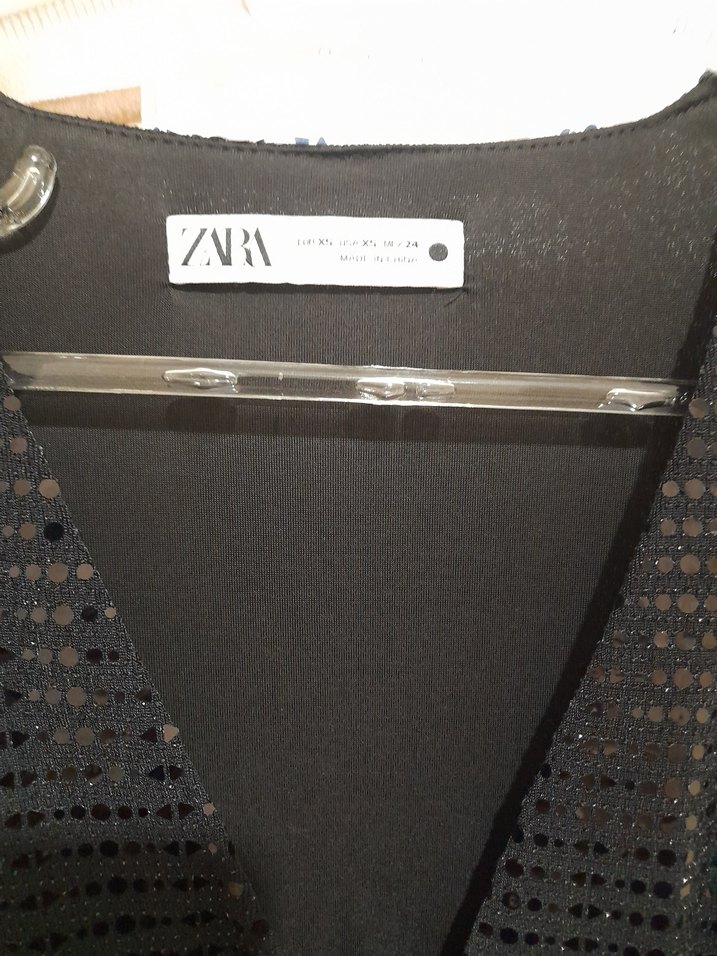 Zara Işıltılı Siyah Drapeli Elbise - Görsel 4