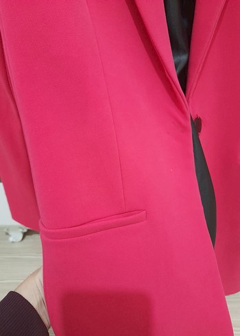 Mango Fuşyaı Midi Kadın Blazer Ceket - Görsel 8