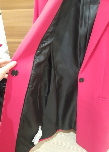 Mango Fuşyaı Midi Kadın Blazer Ceket - Görsel 7