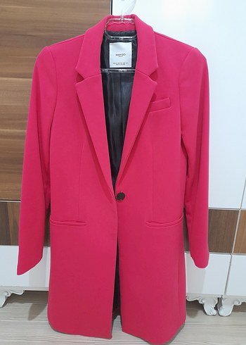Mango Fuşyaı Midi Kadın Blazer Ceket - Görsel 4