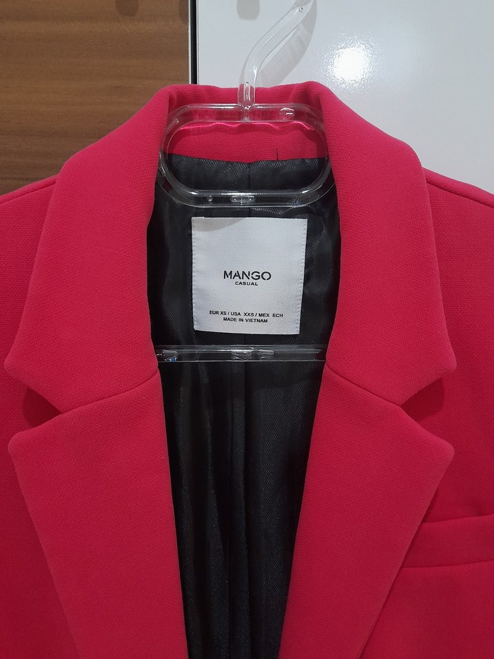 Mango Fuşyaı Midi Kadın Blazer Ceket - Görsel 3