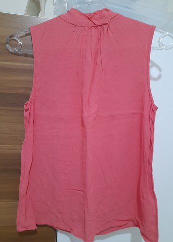 Pembe V Yaka Kolsuz Salaş Bluz - Görsel 2