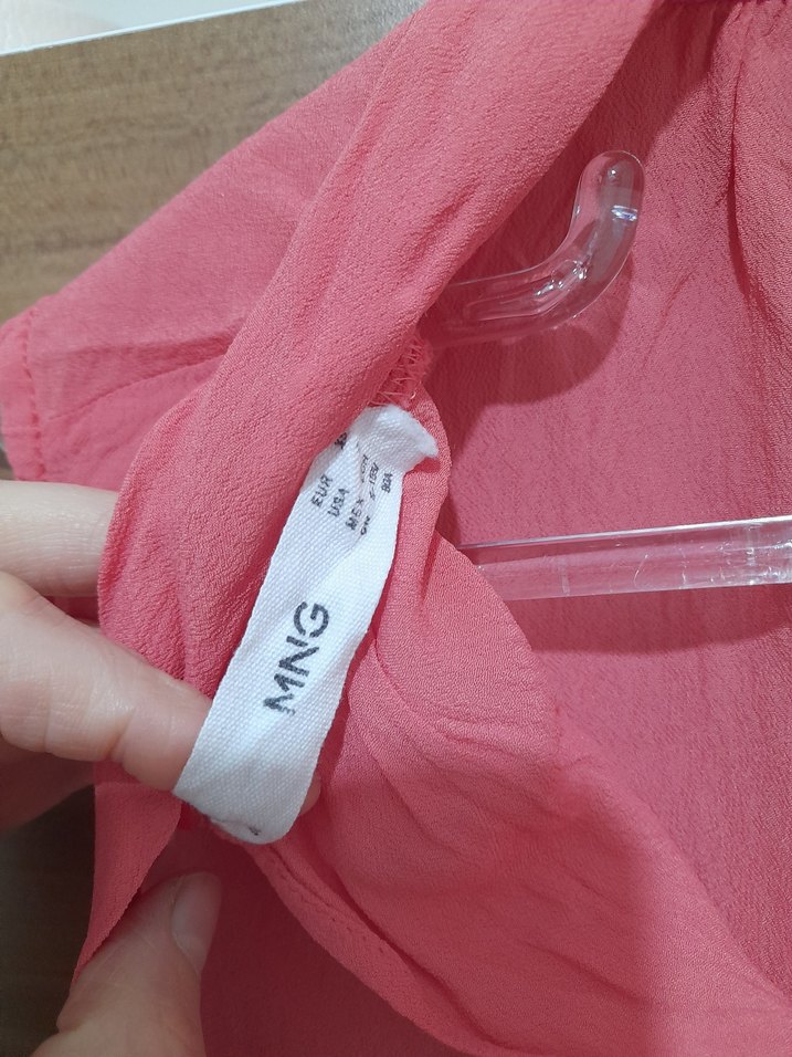 Pembe V Yaka Kolsuz Salaş Bluz - Görsel 3