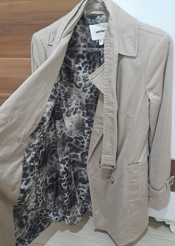 Koton Bej Düğmeli Kadın Trençkot - Görsel 3