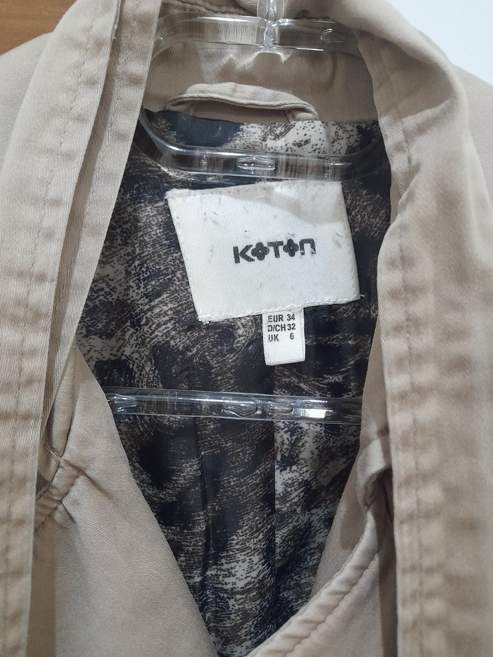 Koton Bej Düğmeli Kadın Trençkot - Görsel 2