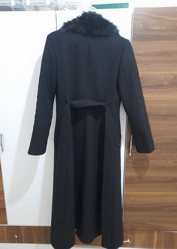 MANGO Siyah Kürk Yaka Detaylı Kaban - Görsel 12