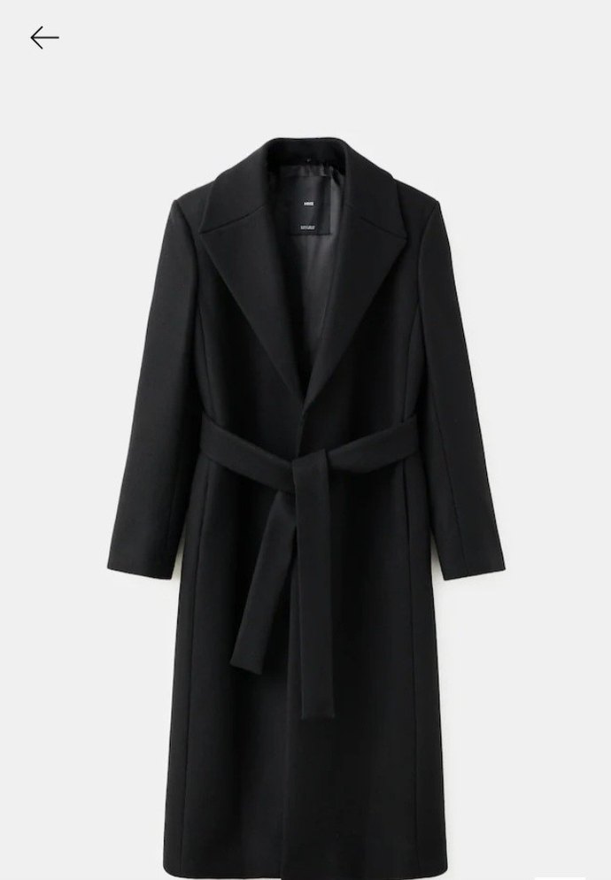 MANGO Siyah Kürk Yaka Detaylı Kaban - Görsel 2