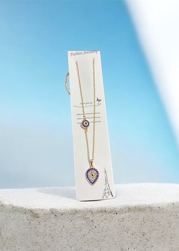 Uzun Zincirli Nazar Boncuğu Tasarım Renkli Bohem Kadın Kolye - Görsel 2