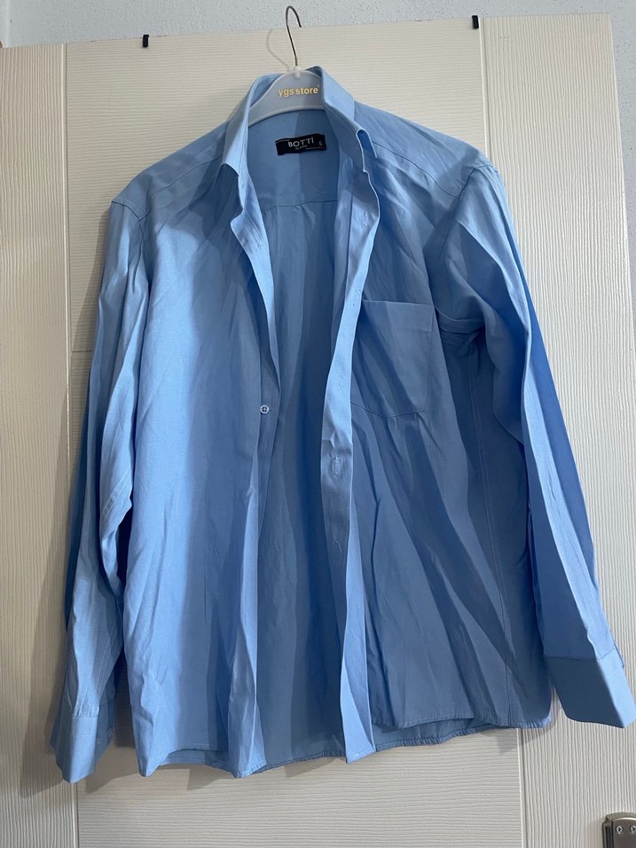 Mavi erkek Gömlek - Görsel 3