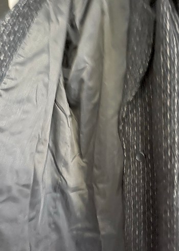 Yılan Desenli Gri Kadın vintage Uzun Kaban - Görsel 7