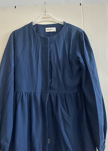 Düğmeli Lacivert Kadın kaşe kaban - Görsel 7