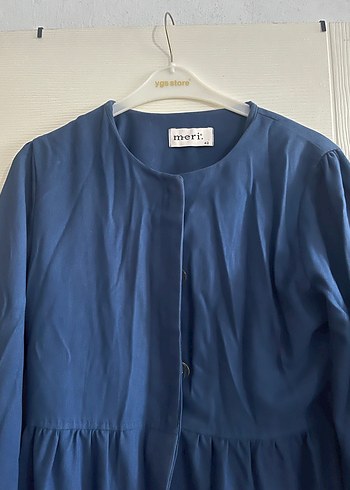 Düğmeli Lacivert Kadın kaşe kaban - Görsel 8