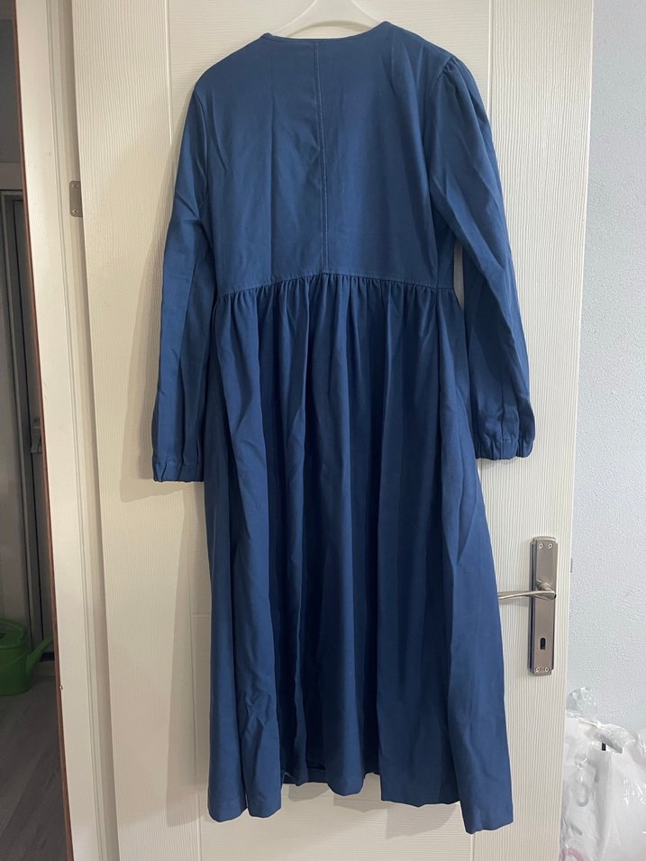 Düğmeli Lacivert Kadın kaşe kaban - Görsel 4