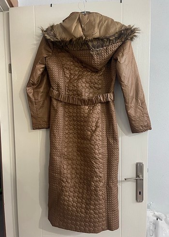 Kahverengi Kürklü kapitone kadın mont - Görsel 3