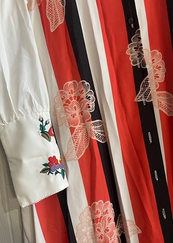 Kadın Uzun Kollu Desenli Uzun Elbise/tunik - Görsel 4