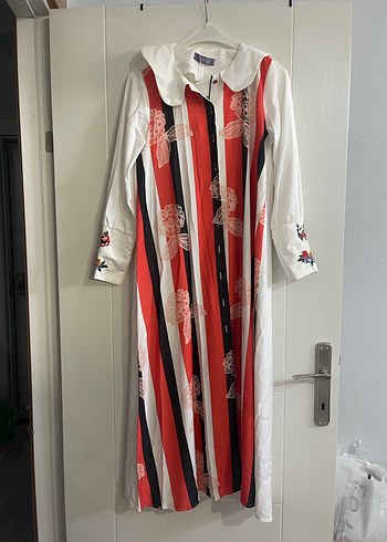 Kadın Uzun Kollu Desenli Uzun Elbise/tunik - Görsel 5