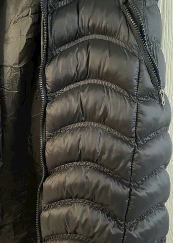 Kürklü Siyah Kadın Uzun Yelek - Görsel 5