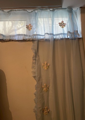 Nakışlı Gri Bohem Perde - Görsel 6