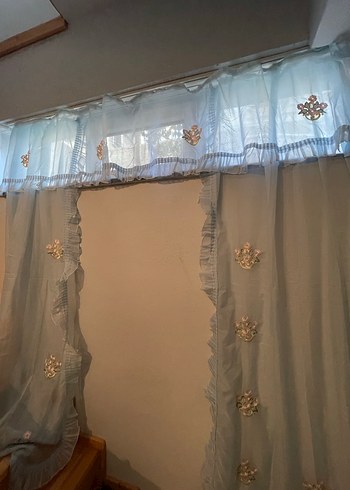 Nakışlı Gri Bohem Perde - Görsel 3